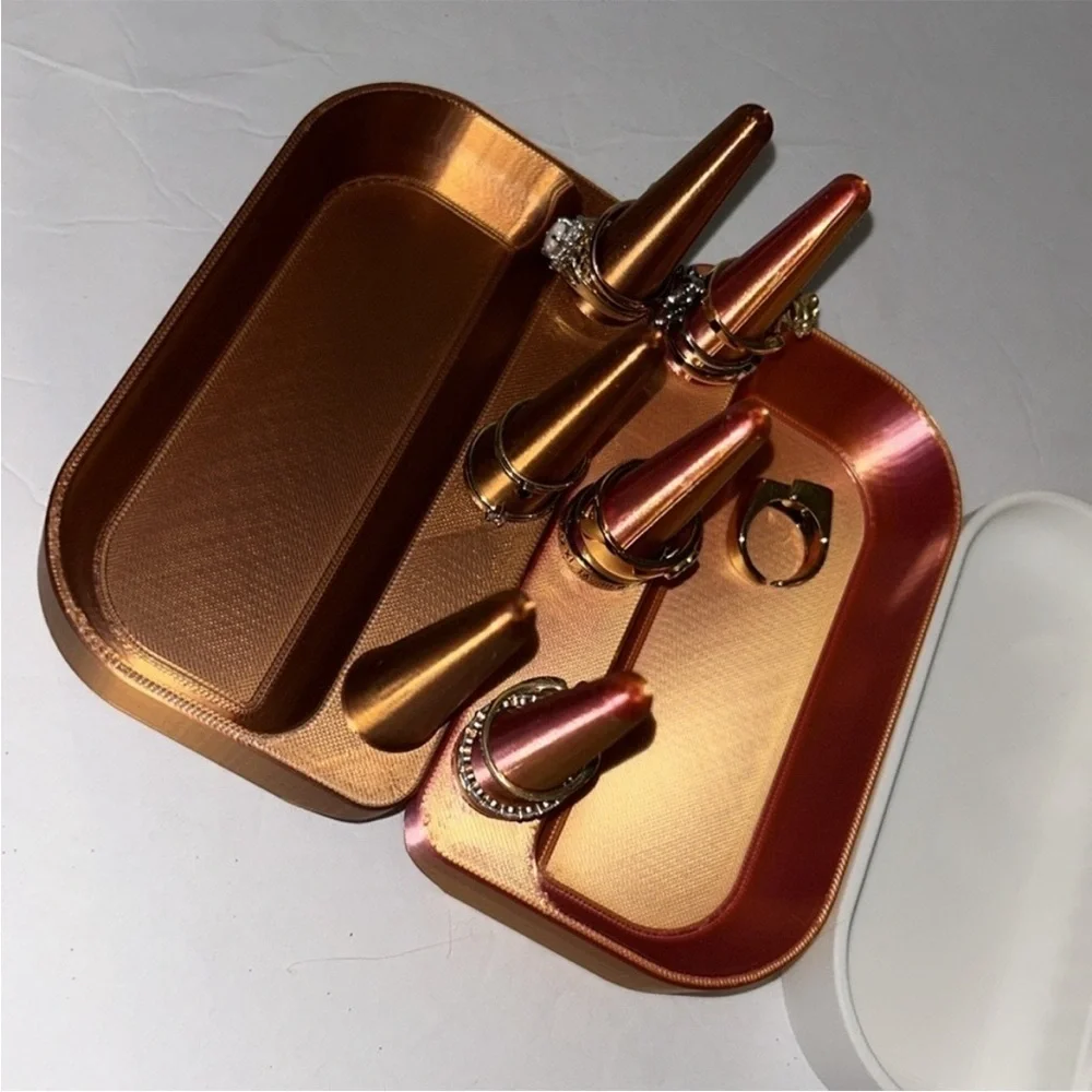 Ring Holders organizer in Black, White, Gold, and Bronze